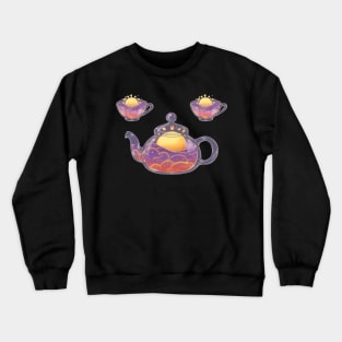 Peaceful sunrise tea set Crewneck Sweatshirt